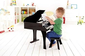 ピアノHape(ハペ) ハッピーグランドピアノ(ブラック) 楽器　おもちゃ Amazon.com: Hape Learn with Lights Black Piano with Stool